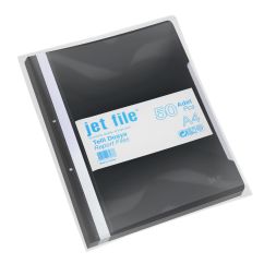Dosar plastic cu sina si perforatii, negru, Jetfile