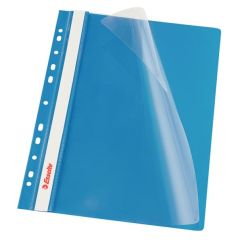 Dosar plastic cu sina si multiperforatii, 10 buc/set, albastru, Esselte Vivida