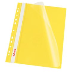 Dosar plastic cu sina si multiperforatii, 10 buc/set, galben, Esselte Vivida