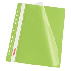 Dosar plastic cu sina si multiperforatii, 10 buc/set, verde, Esselte Vivida
