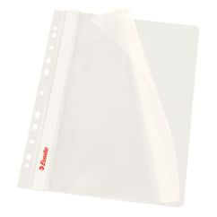 Dosar plastic cu sina si multiperforatii, 10 buc/set, alb, Esselte Vivida