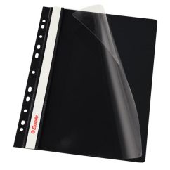 Dosar plastic cu sina si multiperforatii, 10 buc/set, negru, Esselte Vivida