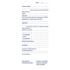 Retete medicale antibiotice si antifungice, 3/A4, 2 exemplare, serie si numar, 100 file/carnet, 9 carnete/set