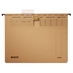 Dosar carton suspendabil, cu sina, maro, Leitz Alpha
