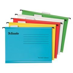 Dosar carton suspendabil, diferite culori, 10 buc/set, Esselte Classic