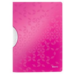 Dosar plastic cu clip, roz metalizat, Leitz Wow ColorClip