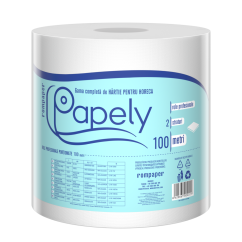 Rola prosop hartie Papely, 2 straturi, 100m/rola, alb