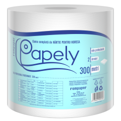Rola prosop hartie Papely, 2 straturi, 300m/rola, alb