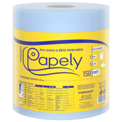 Rola prosop hartie Papely, 1 strat, 150m/rola, albastru