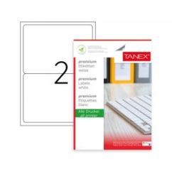 Etichete autocolante repozitionabile Tanex, 2/A4, 199.1x143.5mm, colturi rotunjite, 25 coli/top, albe