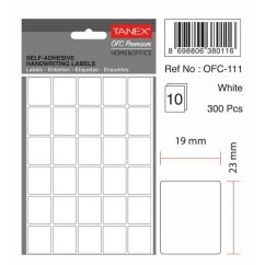 Etichete autocolante Tanex, 19x23mm, 320 buc/set, albe