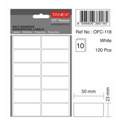 Etichete autocolante Tanex, 23x50mm, 180 buc/set, albe