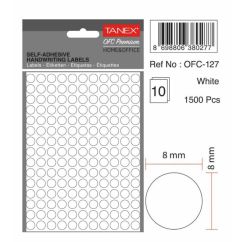 Etichete autocolante Tanex, 24x24mm, 80 buc/set, albe
