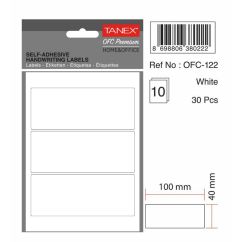 Etichete autocolante Tanex, 40x100mm, 80 buc/set, albe