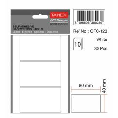 Etichete autocolante Tanex, 48x80mm, 80 buc/set, albe