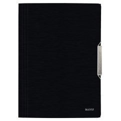 Mapa plastic A4, cu elastic, negru satin, Leitz Style
