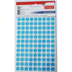 Etichete autocolante color Tanex, buline D10mm, 540 buc/set, albastru