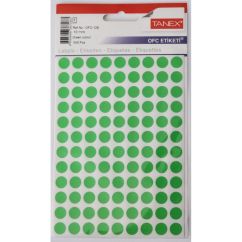 Etichete autocolante color Tanex, buline D10mm, 540 buc/set, verde