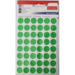 Etichete autocolante color Tanex, buline D16mm, 240 buc/set, verde