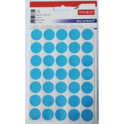Etichete autocolante color Tanex, buline D19mm, 175 buc/set, albastru
