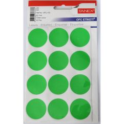 Etichete autocolante color Tanex, buline D32mm, 60 buc/set, verde
