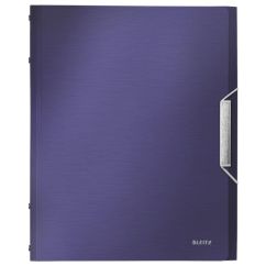 Mapa plastic A4, cu elastic, 6 separatoare, albastru-violet, Leitz Style