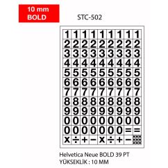 Etichete autocolante cu cifre Tanex, 0-9, 10mm bold, 2 folii/set