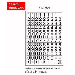 Etichete autocolante cu cifre Tanex, 0-9, 10mm regular, 2 folii/set