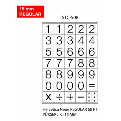 Etichete autocolante cu cifre Tanex, 0-9, 15mm regular, 2 folii/set