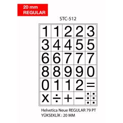 Etichete autocolante cu cifre Tanex, 0-9, 20mm regular, 2 folii/set