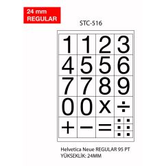 Etichete autocolante cu cifre Tanex, 0-9, 24mm regular, 2 folii/set