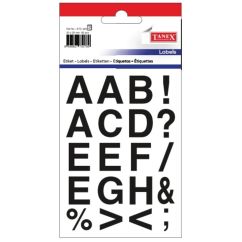 Etichete autocolante cu cifre+semne ortografie Tanex, 20x20mm bold, 61 buc/set