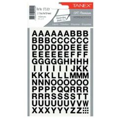 Etichete autocolante cu litere Tanex, A-Z, 10mm bold, 2 folii/set