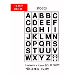 Etichete autocolante cu litere Tanex, A-Z, 15mm bold, 2 folii/set