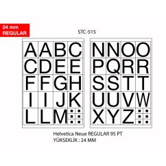 Etichete autocolante cu litere Tanex, A-Z, 24mm regular, 2 folii/set