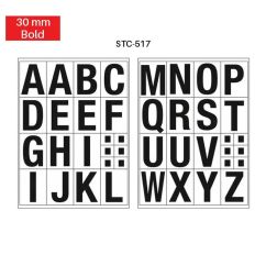 Etichete autocolante cu litere Tanex, A-Z, 30mm bold, 2 folii/set