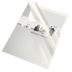Mapa plastic A4, deschidere in L, 150 microni, 25 buc/set, transparent, Esselte