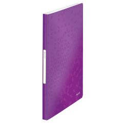 Mapa plastic A4, de prezentare, 40 file, mov metalizat, Leitz Wow