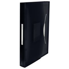 Mapa plastic A4, tip proiect, 6 compartimente, negru, Esselte Vivida