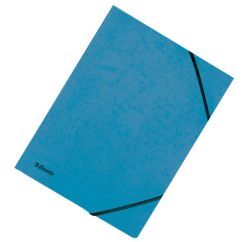 Mapa carton A4, cu elastic, albastru, Esselte Rainbow