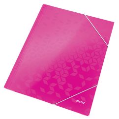 Mapa carton A4, cu elastic, roz, Leitz WOW