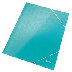 Mapa carton A4, cu elastic, turcoaz, Leitz WOW