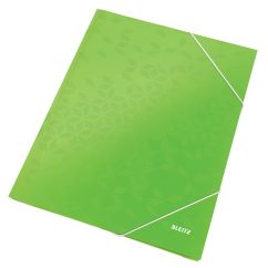 Mapa carton A4, cu elastic, verde, Leitz WOW