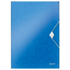 Mapa plastic A4, cu elastic, albastru metalizat, Leitz WOW