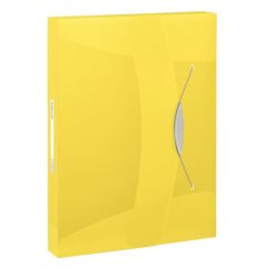 Mapa plastic A4, cu elastic, burduf 40mm, galben, Esselte Vivida Jumbo