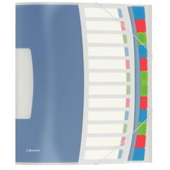 Mapa plastic A4, cu elastic, 12 separatoare, transparent, Esselte Vivida