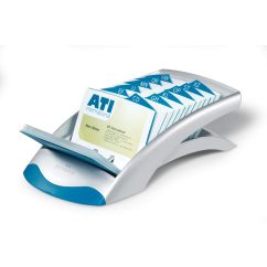 Suport liniar, pentru 200 carti de vizita, argintiu, Durable Visifix Desk