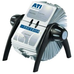 Suport rotativ, pentru 400 carti de vizita, negru, Durable Visifix Flip