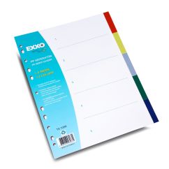 Separatoare din plastic A4, 5 buc/set, diferite culori, Exxo