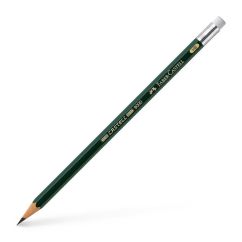 Creion grafit, HB, cu radiera, Faber-Castell 9000